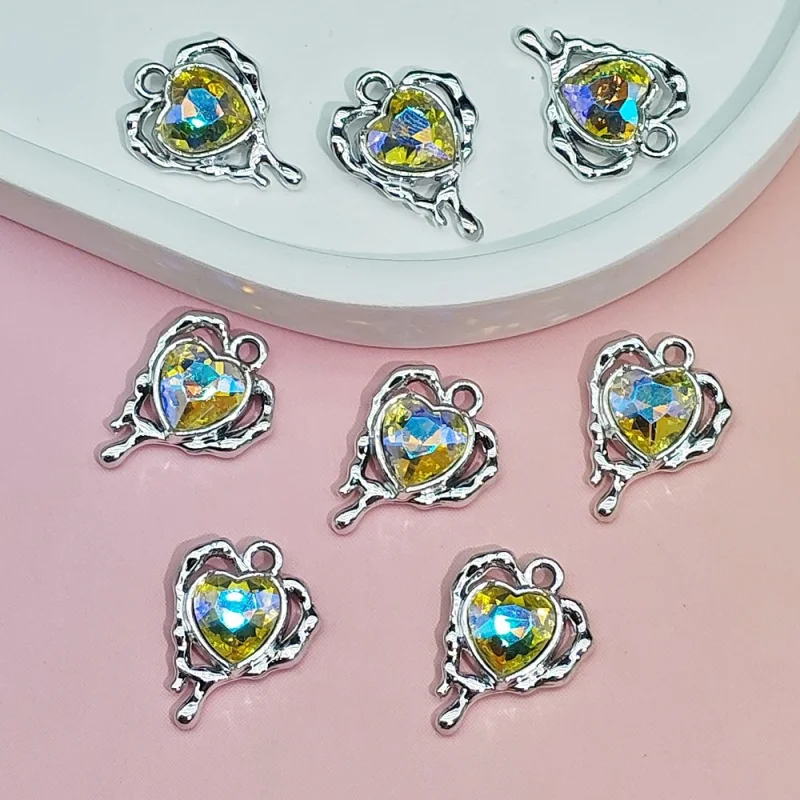 20pc set Sweet Cool Girl Heart-Shaped Alloy Color-Preserving Pendant GirlDIYNecklace Bracelet Handmade Material Pendant