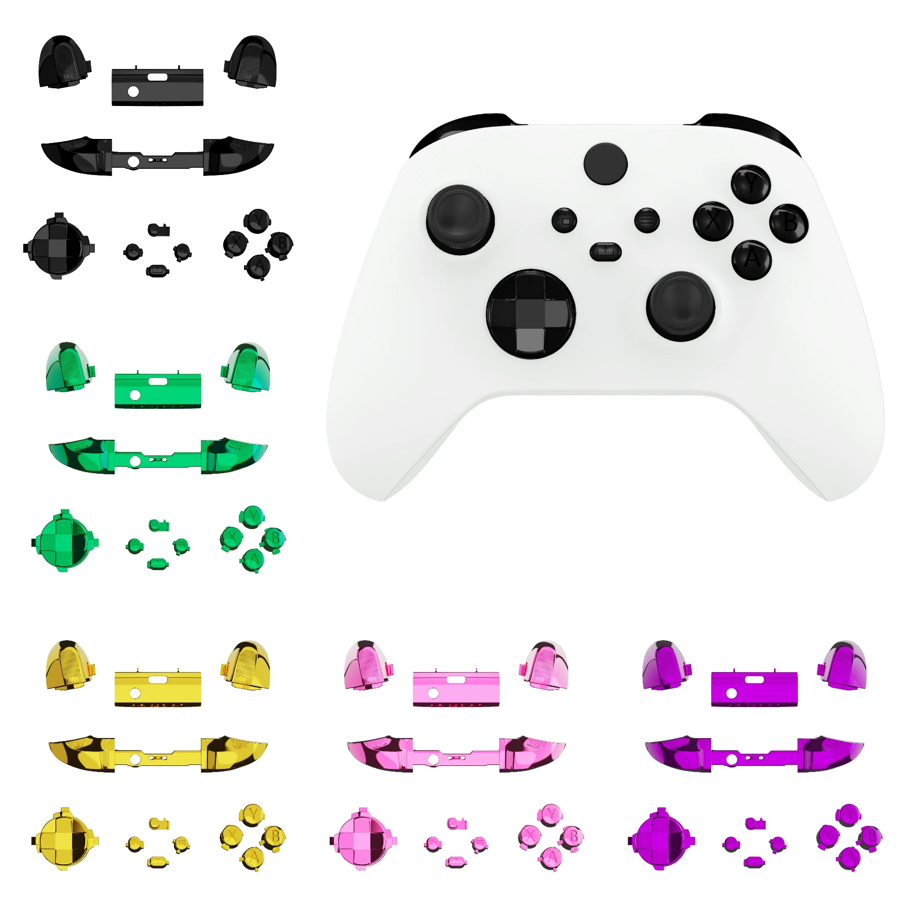 

eXtremeRate Replacement Buttons LB RB LT RT Bumpers Triggers D-pad ABXY Start Back Keys for Xbox Core Wireless Controller