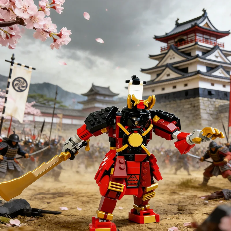 521 PCS Customize Samurai X mech MOC Customize Modular Building Block Model Educational Simple Technology DIY Assembly Toy Gift