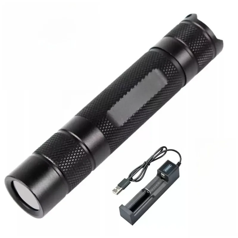 High Power Shortwave 254nm UVC LED Flashlight SW UV Torch Lamp Fluorescent Minerals Phosphor Detection