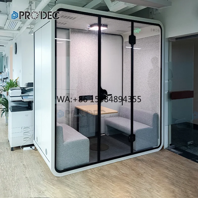Soundproof Metal Glass Workplace Sound Isolation Booth