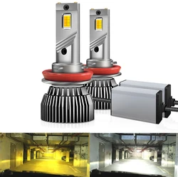 H3 LED Headlight Bulb H4 H1 H7 HB2 H11 H8 H9 9006/HB4 9005/HB3 Car Fog Light 3000K+6000K Yellow+White 110W Bicolor Auto Lamp 2x