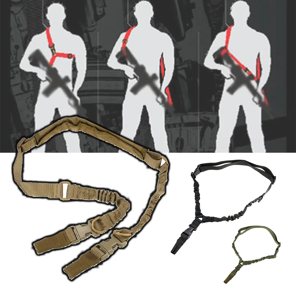 

Double Point Tactical Gun Lanyard Single Point Nylon Lanyard Multi-Purpose Outdoor Task Lanyard for SLR for CS Hunting Shooting