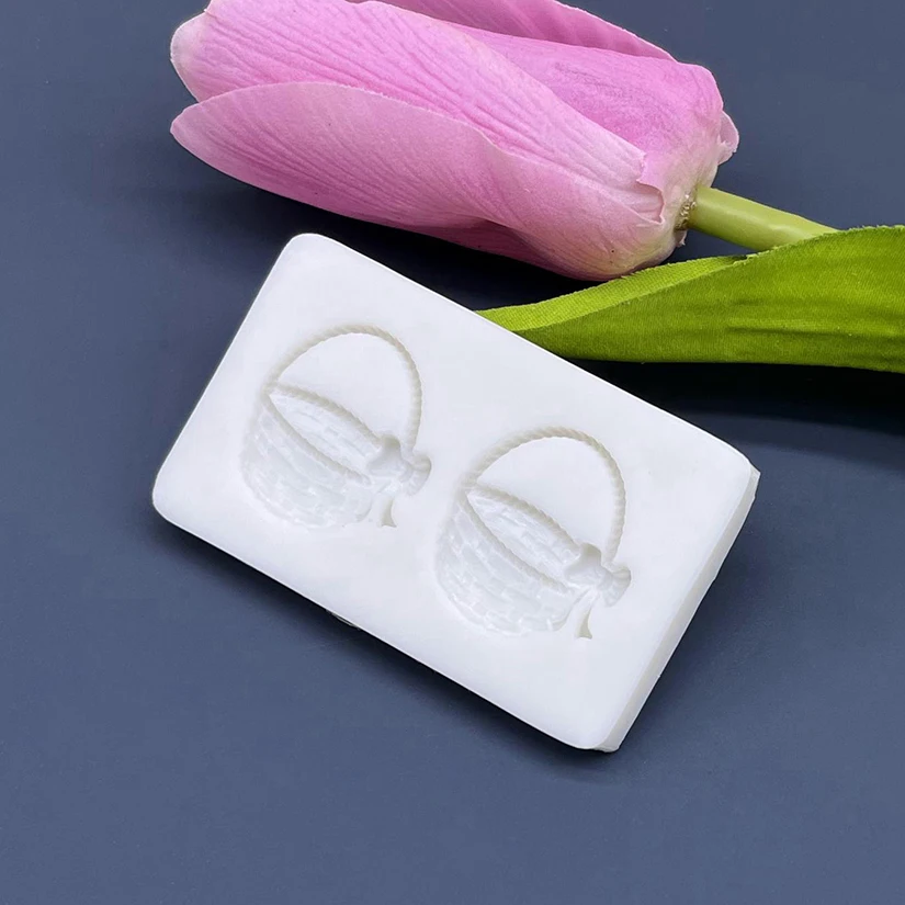 Flower Basket Bowknot Easter Silicone Mold Sugarcraft Chocolate Cupcake Baking Mold Fondant Cake Decorating Tools