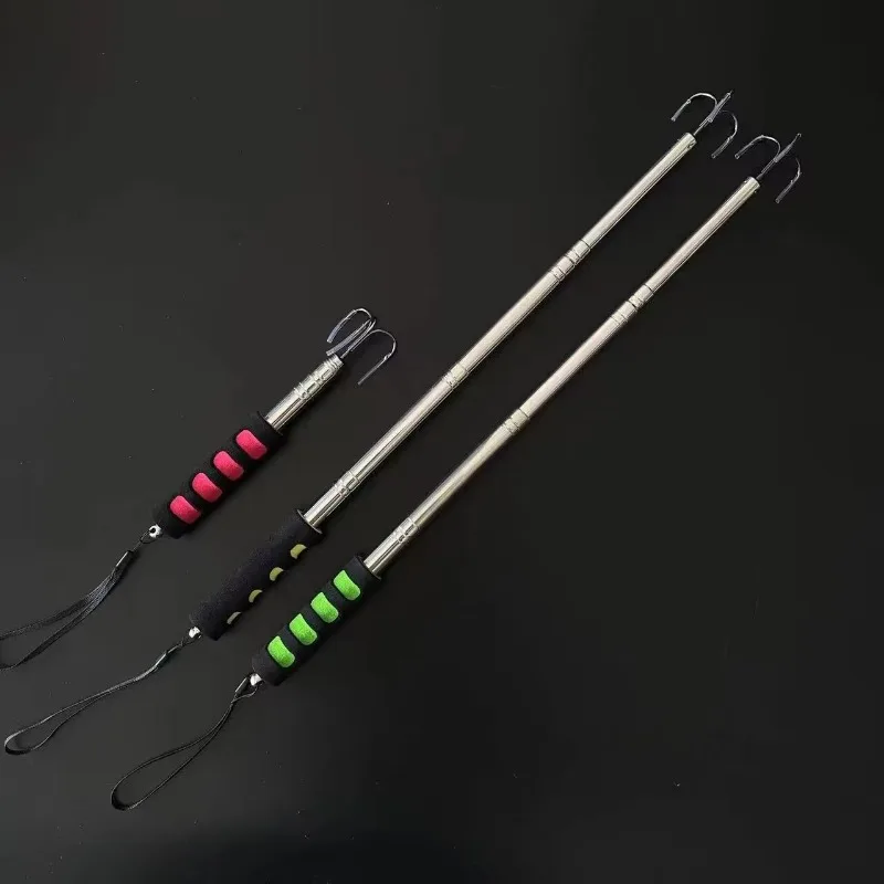 Telescopic Fishing Gaff Stainless Steel Triple Hook Sea Fishing Spear Telescoping Pole with Hook Boat Ice Fishing Pesca Offshore