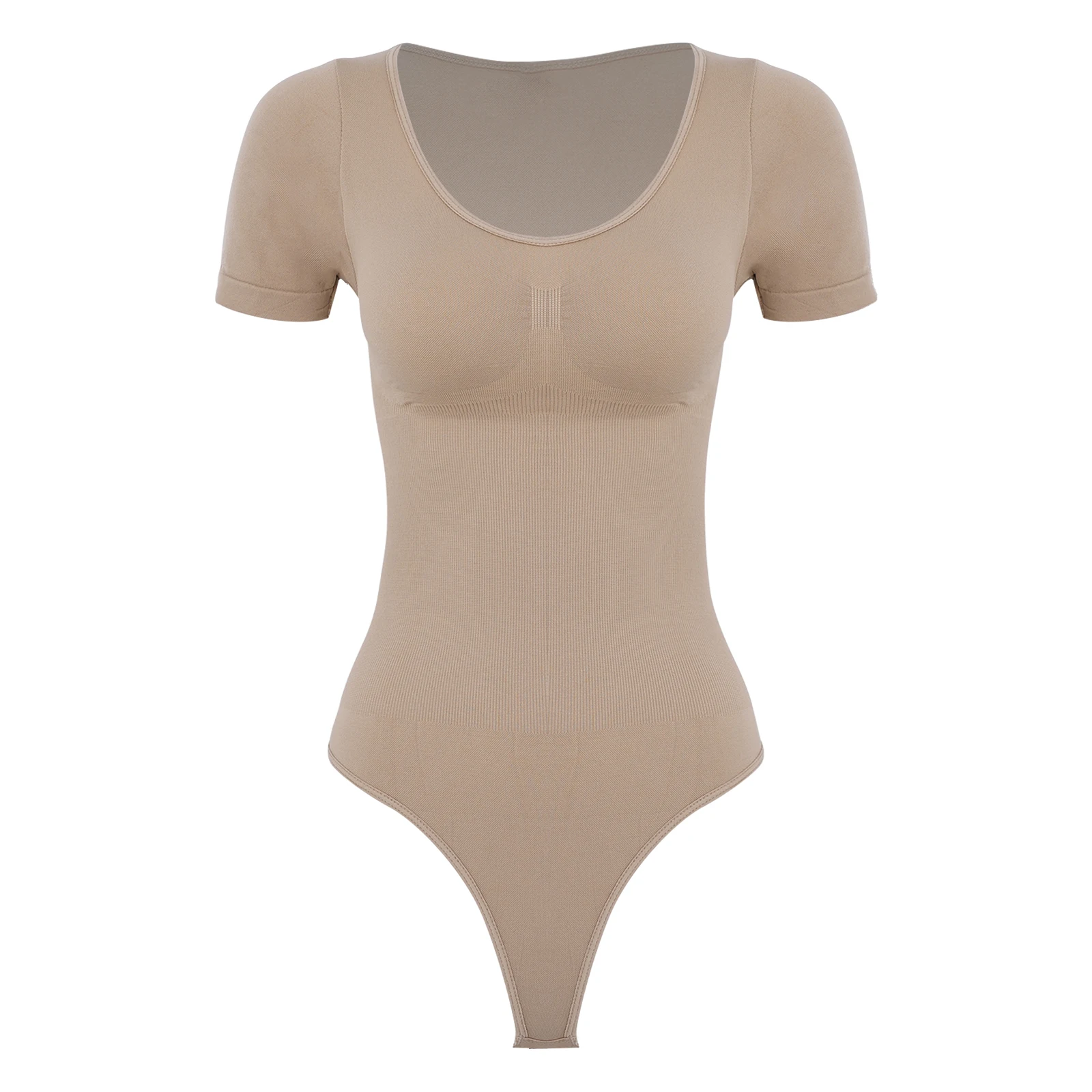 

Женский корректирующий комбинезон-боди с ребристой талией, круглым вырезом, коротким рукавом, на пуговицах, для фитнеса, балета и танцев