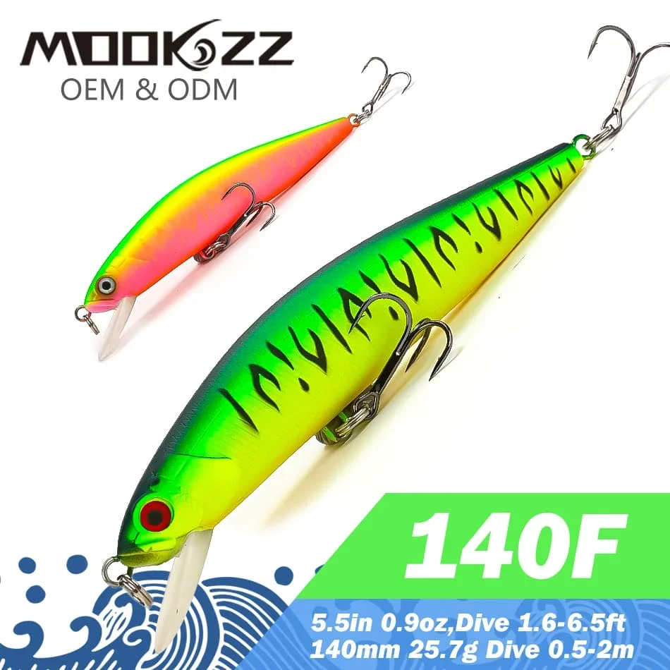 

MOOKZZ Top Hard Fishing Lures 14CM 25.7G Minnow quality Baits Wobblers Good Action professional Fishing Tackles Artificial