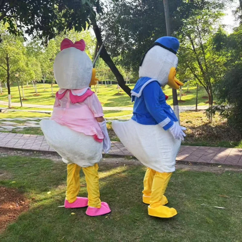 Donald Duck และ Daisy Duck คอสเพลย์เครื่องแต่งกายการ์ตูน Mascot โฆษณาชุดแฟนซีสัตว์ Carnival Prop Mascot