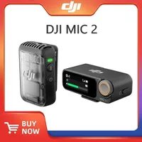 DJI Mic 2 Wireless Microphone with Intelligent Noise Cancellation 32-bit Float Internal Recording Optimized Sound 250m Range