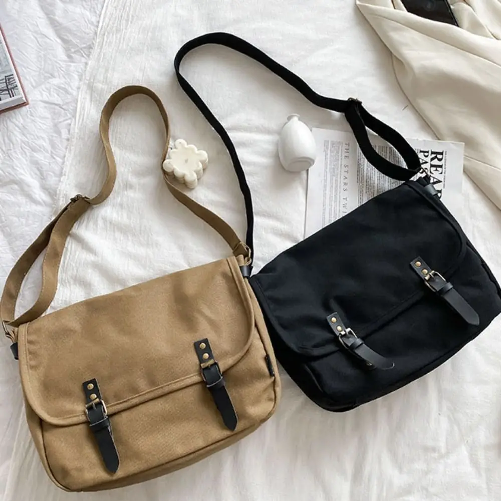 

Canvas Casual Crossbody Bag Trendy Large Capacity Messenger Bag Vintage Korean Style Shoulder Bag Dating