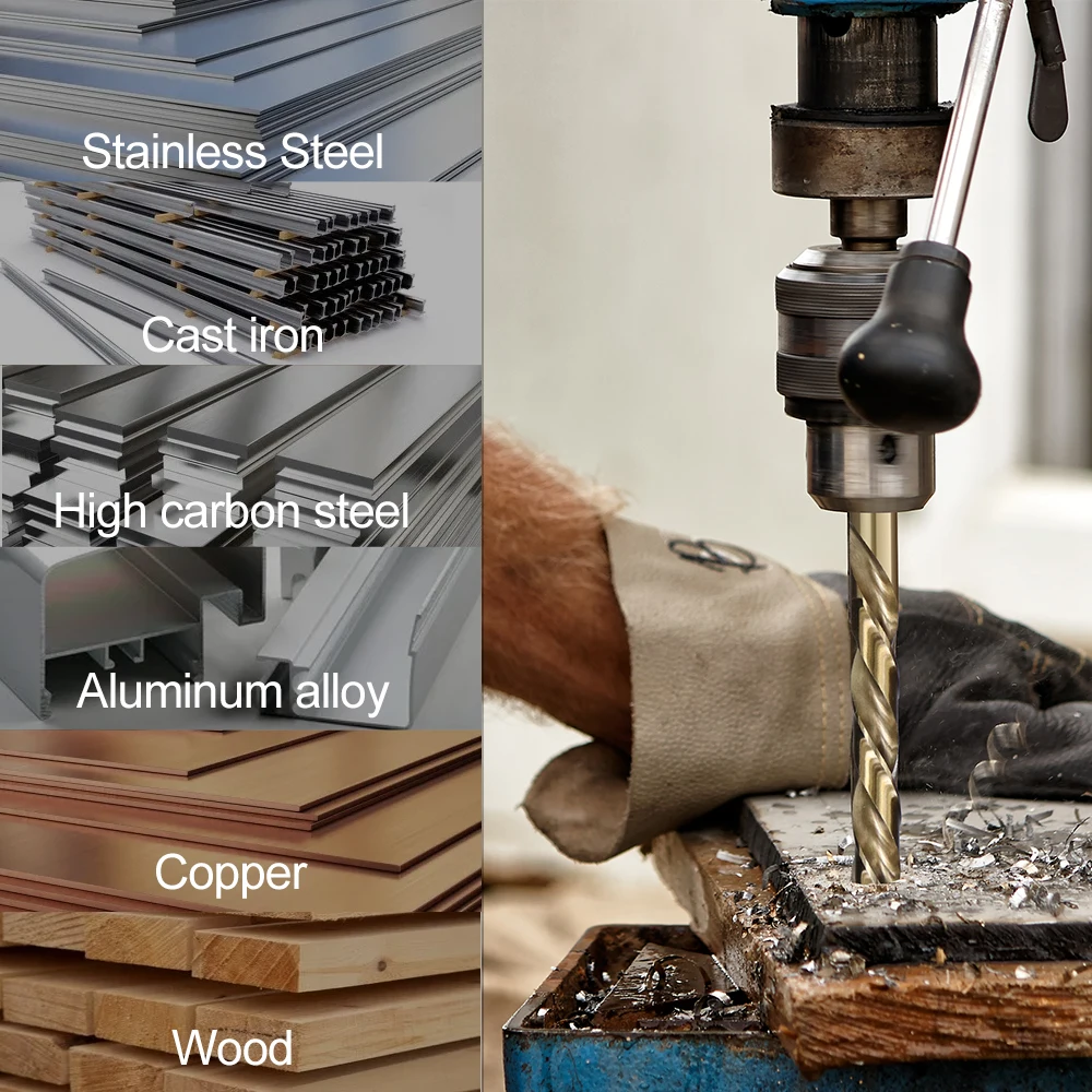 HAMPTON Spiralbohrer-Set M42 3-Klingen-HSS-Lochbohrer 8% Hochkobalt-Bohrer für Edelstahl, Holz und Metallbohrungen – Detail 8