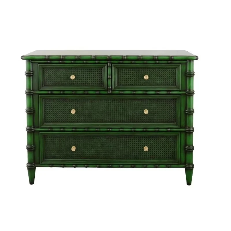 Vintage style solid wood five-drawer cabinet bedroom balcony or living room locker