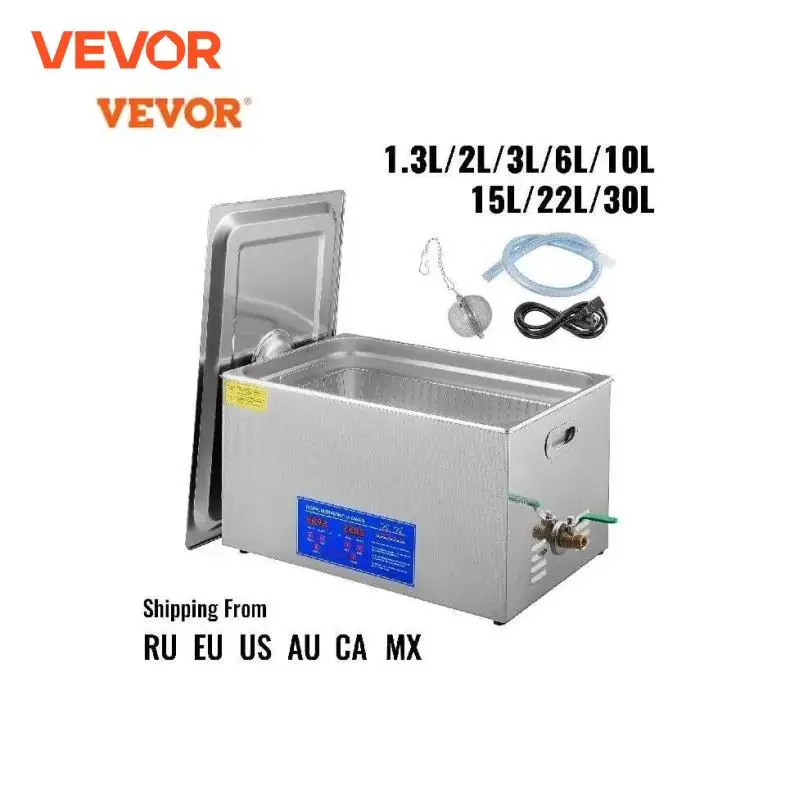 VEVOR 1.3L 2L 3L 6L 10L 15L 22L 30L Ultrasonic Cleaner Lave-Dishes Portable Washing Machine Diswasher Ultrasound Home Appliances