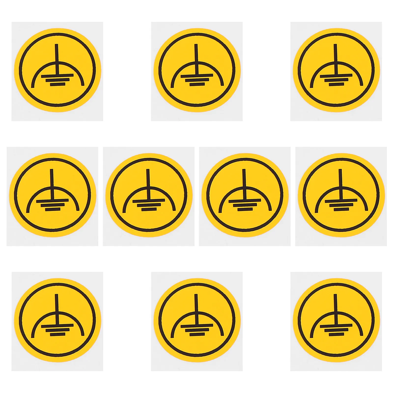 

10Pcs Grounding Warning Stickers Electrical Equipment Safety Decals Breaker Panel Labels Machinery Safety Warning Sign Stickers