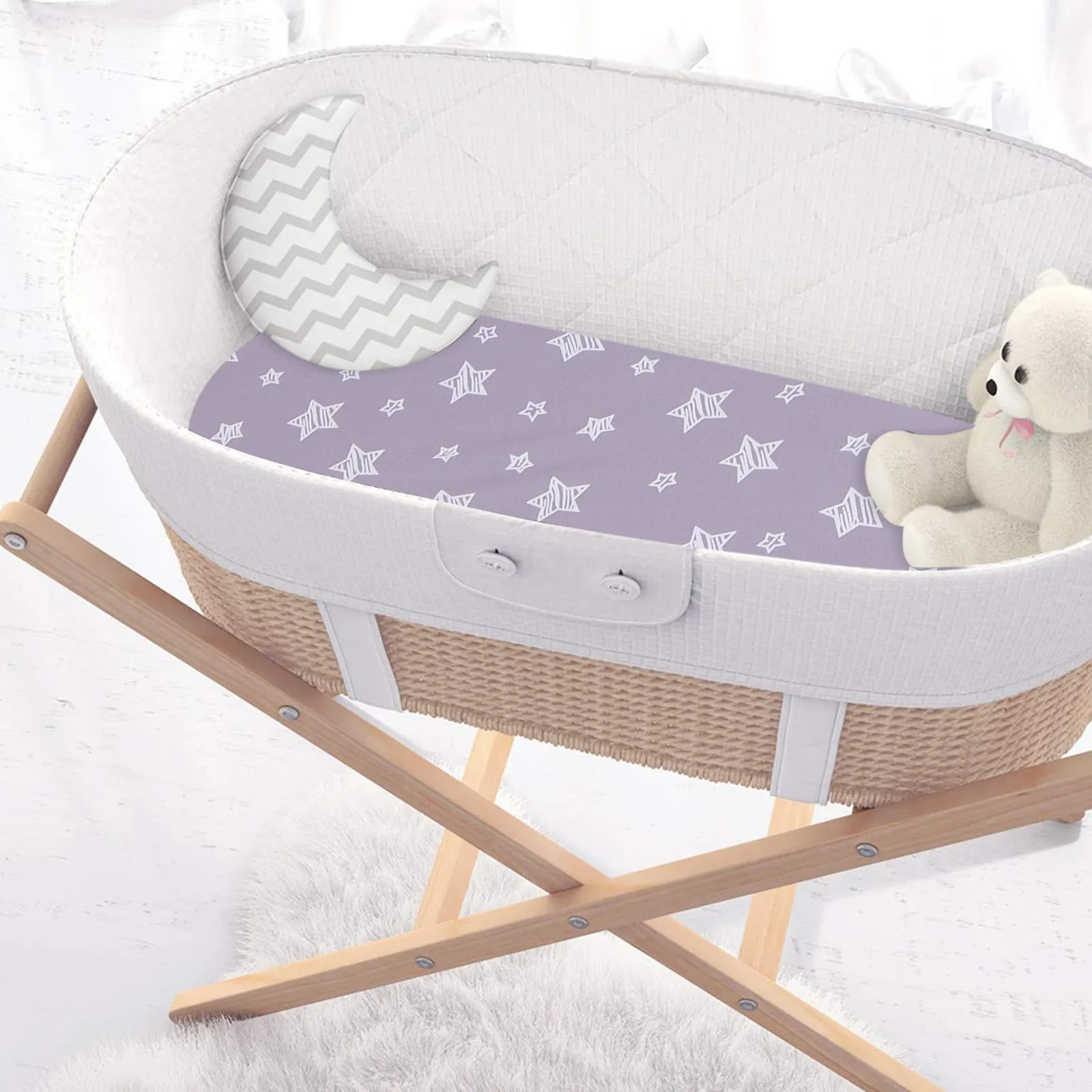 

Съемный чехол для пеленального столика: эластичный, многоразовый, моющийся, подходит для большинства стандартных пеленальных столиков и люлек