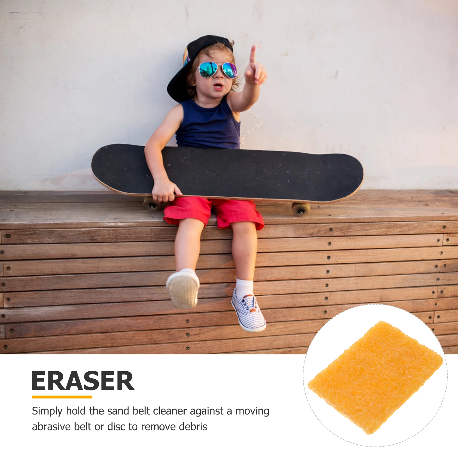 

4 pcs Skateboard Sanding Belt Cleaner Block High Density Rubber Abrasive Cleaning Stick For Wet Oily Woods Durable Tool