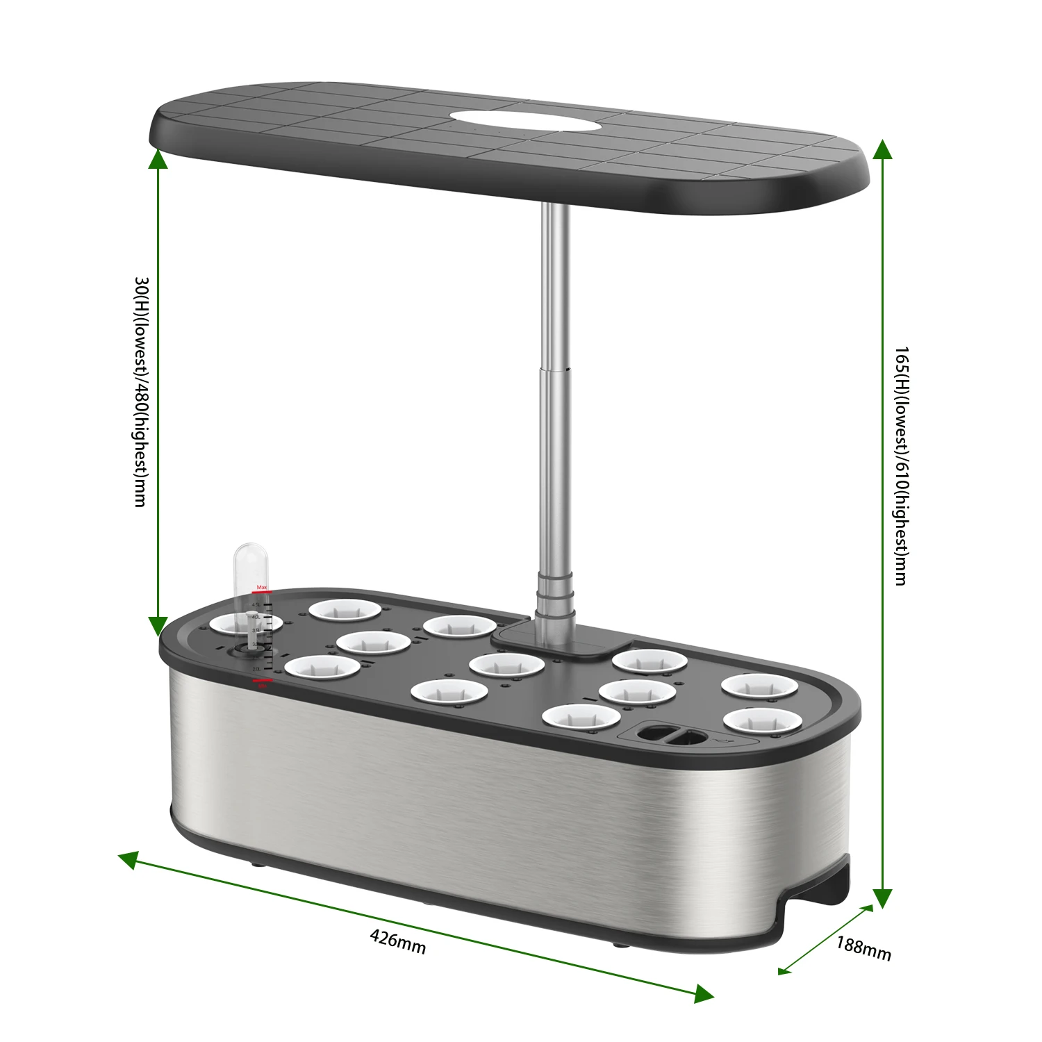 Kit de sistema de cultivo hidropónico, equipo de plantador de verduras inteligente con luces LED para hierbas de interior y jardín, 12 cápsulas, nuevo