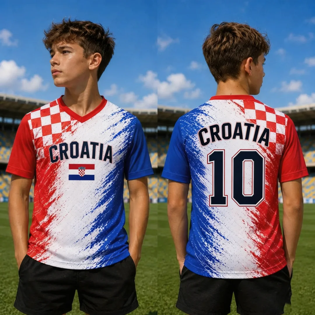 2026 Croatia Soccer Jersey Crop Top Jersey Adult Youth Kid Football Fan Shirt Summer Sports Men's T-Shirt Clothing Tee Y2k Woman - view 2