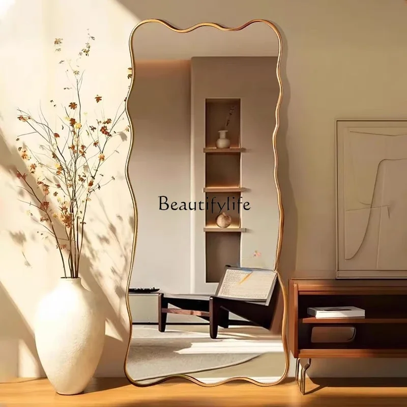 

02**French retro full-length mirror bedroom floor-to-ceiling light luxury dressing wall-mounted fitting mirror