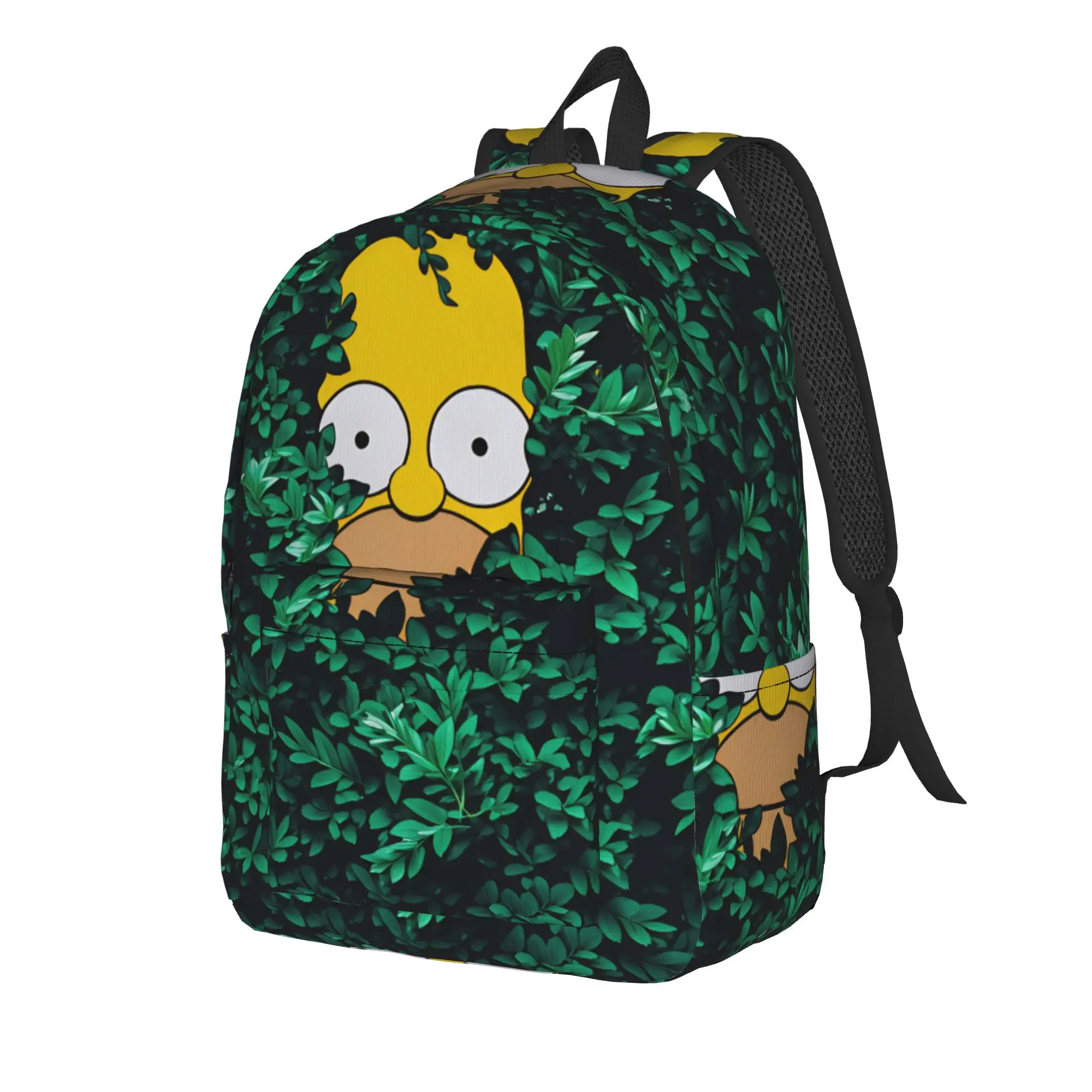 Homer S-Simpsons Hidden in Leaves Backpack  Cycling Backpacks Female Leisure School Bags Custom Print Rucksack