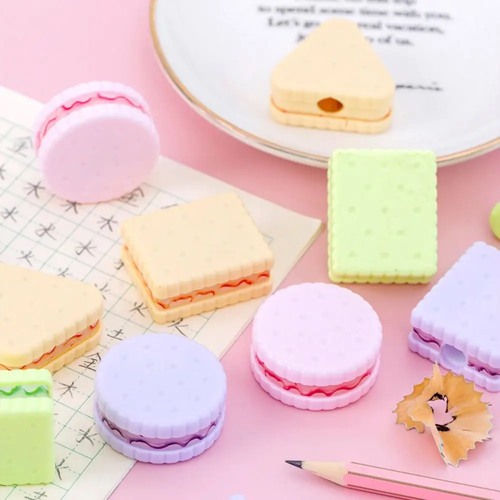 Cute Pencil Cutter Cookies Pencil Sharpener Sketching Writing Pencil Cutting Tools Plastic Drawing Rewards Gift