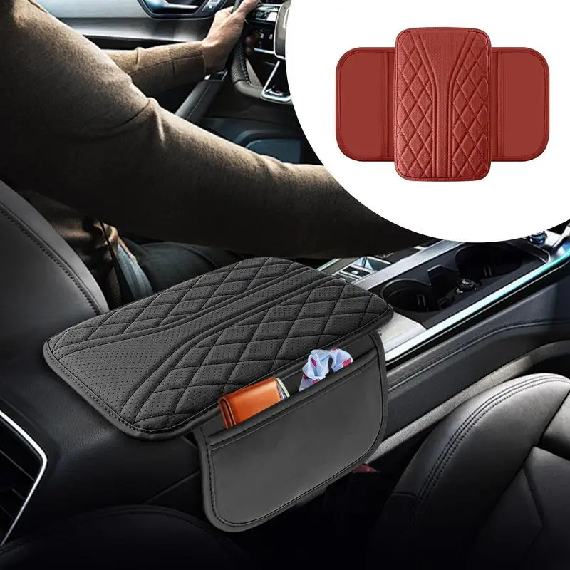 Car Center Console Cover Car Armrest Pad With Phone Holder Storage Bag Soft Car Center Console Heightening Pad For Car SUV Truck