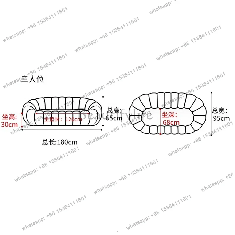 Cloud Sofa Plush Pumpkin Sofa Combination Soft Comfortable Modern Living Room Sofa Suite Apartment