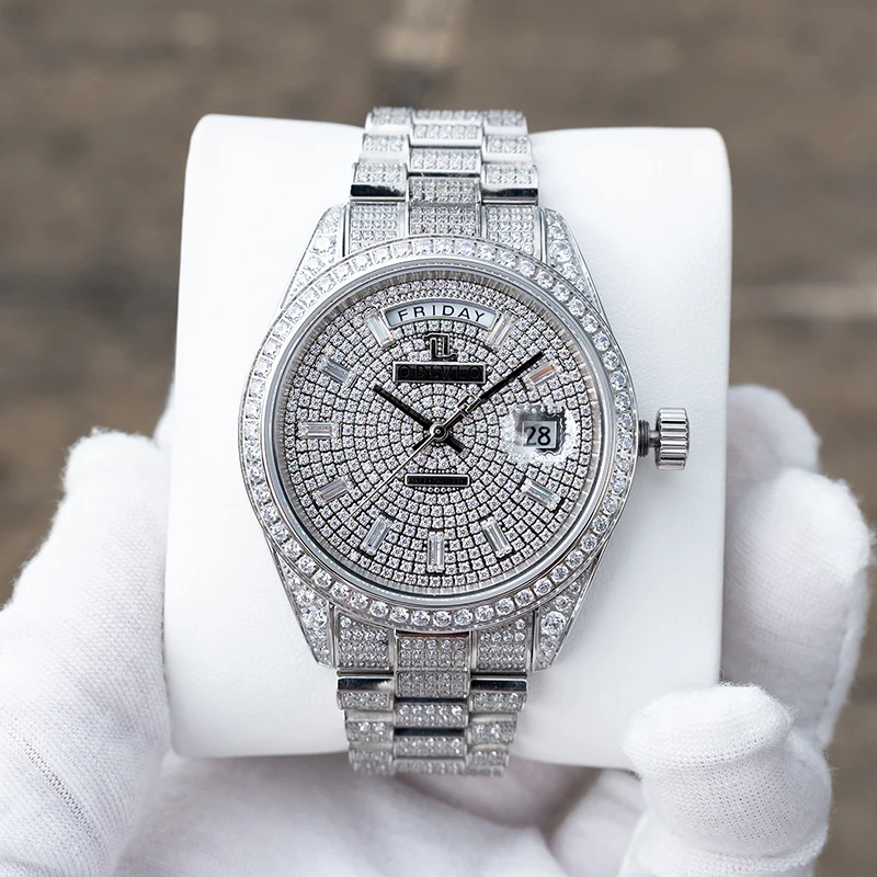 OBLVLO ساعة أوتوماتيكية للرجال 40 مللي متر ساعة يد ميكانيكية كاملة كريستال الهاتفي 5ATM مقاوم للماء الياقوت مضيئة ميوتا 8285 تاريخ الأسبوع