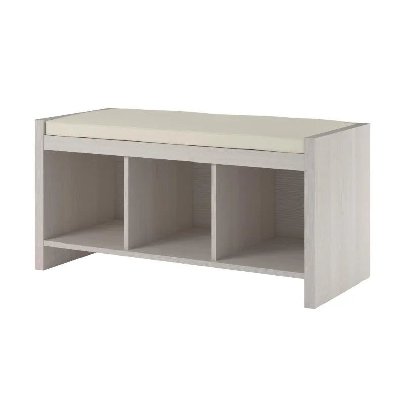 Collingwood Entryway Storage Bench with Cushion, Taupe 17.9"H X 35.9"W X 15.9âD Shoe Rack Organizer