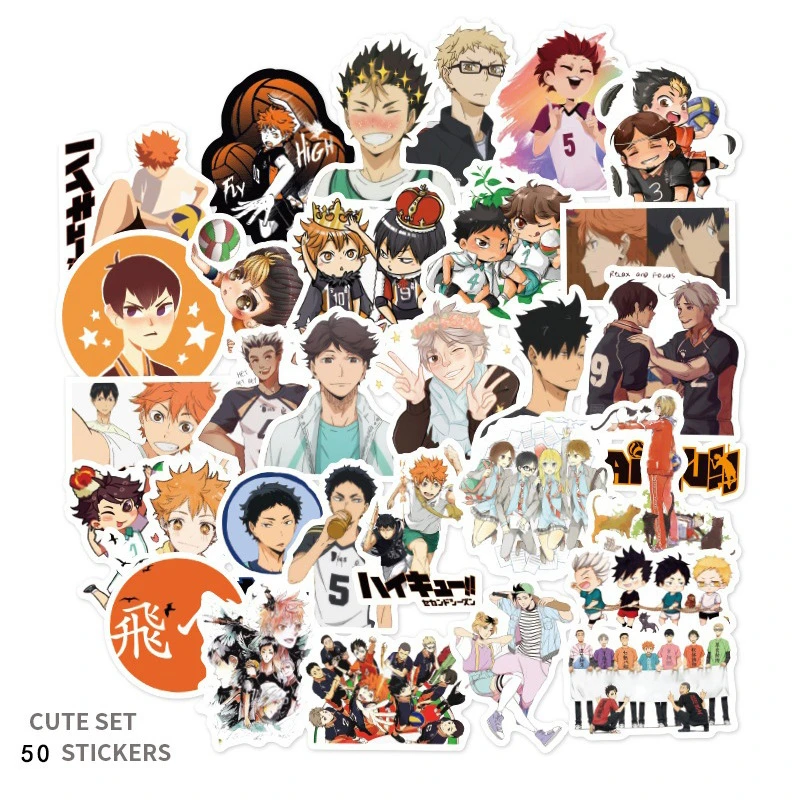 52/30/10PCS Hinata Shouyou Kageyama Tobio Sawamura Daichi Tanaka Ryuunosuke Cartoon Graffiti Sticker Guitar Waterproof Sticker