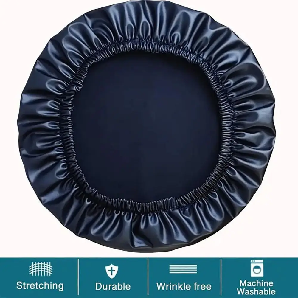 1Pcs PU Leather Chair Seat Cover Waterproof with Elastic Bands Round Chair Cover All Inclusive 28-40cm Stool Seat Cushion Cover