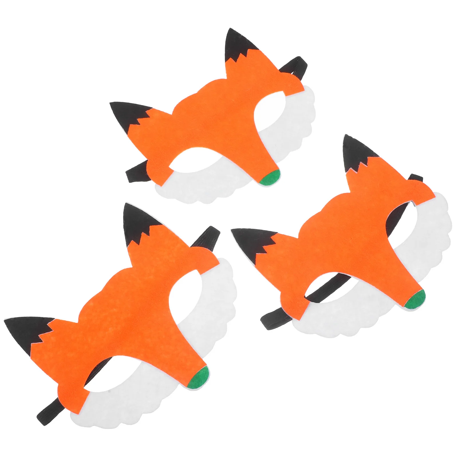 3 قطع قناع ثعلب لطيف غير منسوج من القماش لتزيين حفلات الهالوين للأطفال أقنعة حيوانات كرتونية لقناع التنكرية
