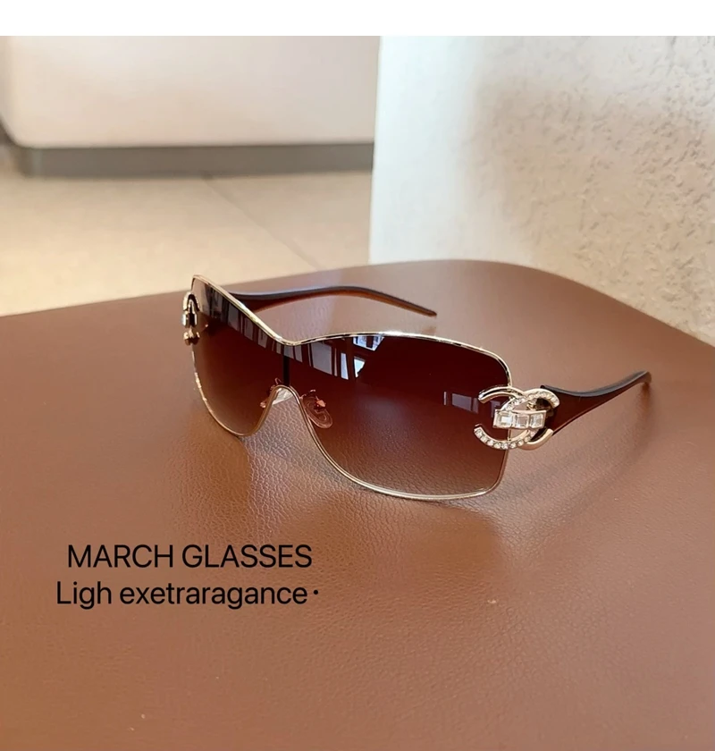 New Conjoined Luxury Women Sunglasses Oversized Woman Sun Glasses Black Eyewear Trendy Men Glass Lentes De Sol Mujer 2025