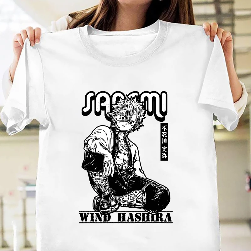 

Fashion New Anime T-shirt Men and Women Harajuku Streetwear Short Sleeve Casual Tops Tees Shinazugawa Sanemi Printing T-shirt
