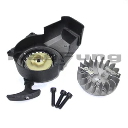 2 Two Stroke 47cc 49cc Flywheel + Pull Start Mini Pocket ATV Scooter 47 49 50CC Dirt Bike Recoil Starter Puller Motorcycle Parts