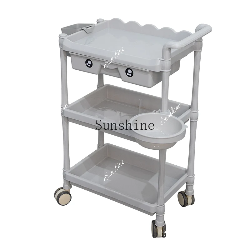 Beauty salon special trolley plastic tattoo embroidery eyelash shaping instrument rack  TF