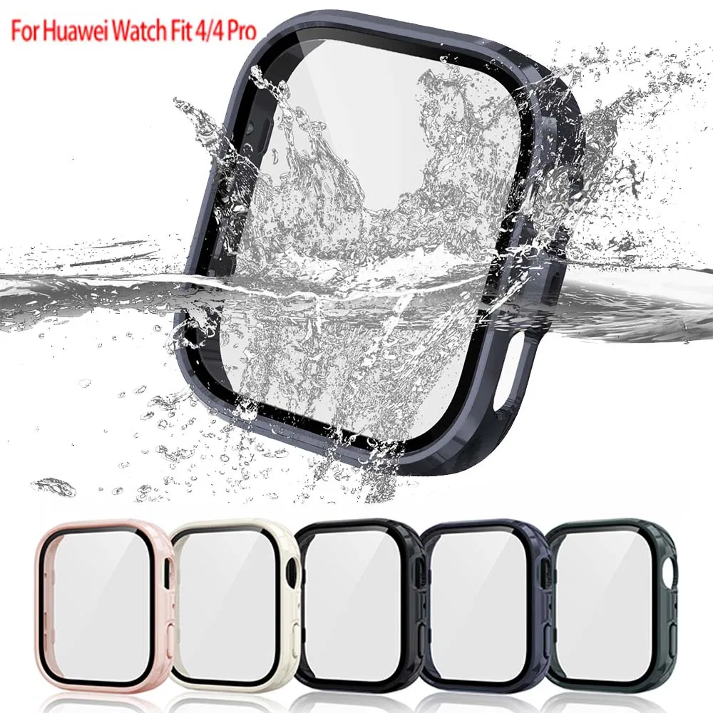NEUES gehärtetes Glas + PC-Gehäuse für Huawei Watch Fit 4/4 Pro, Rundum-Displayschutz, Uhrengehäuse für Huawei Fit 4, Zubehör