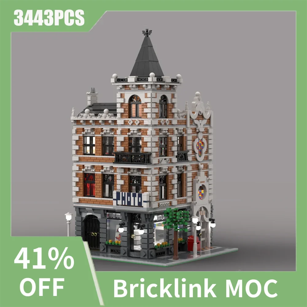 

3443 шт., хит продаж, вид на улицу, Moc, модульная модель для фотостудии, творческие идеи «сделай сам», детские игрушки, подарок на день рождения, строительные блоки