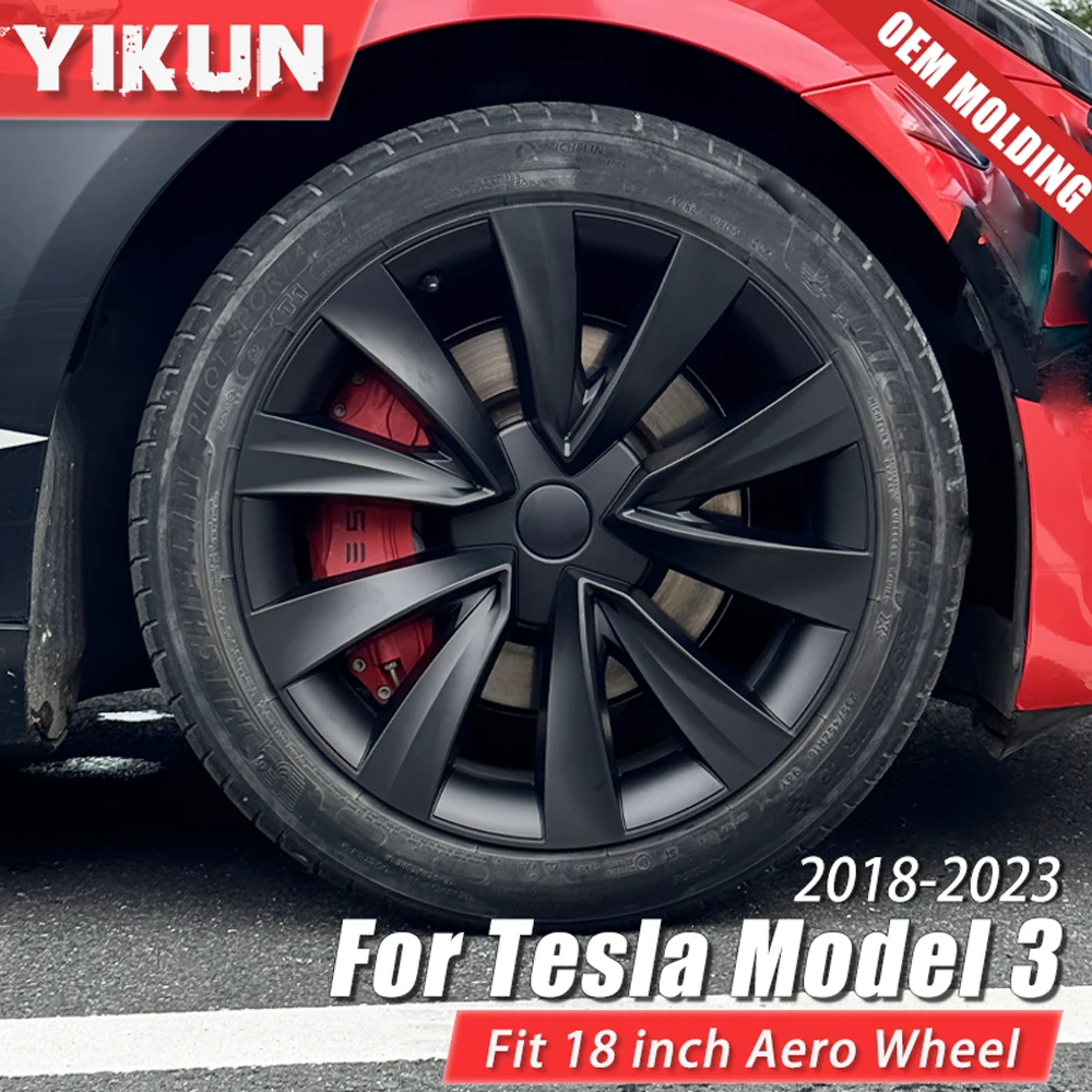 

4PCS Hub Caps for Tesla Model 3 18 Inch Wheel Cover Performance Replacement Aero Wheels Full Rim Accessories 2018-2023 2022 2021