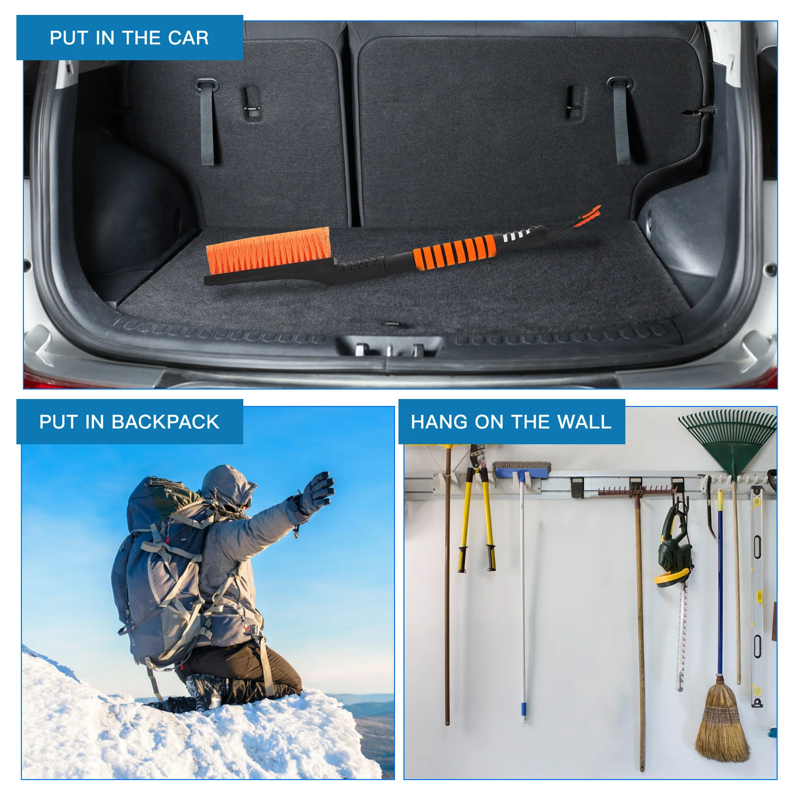 

Съемная щетка для снега, портативный многофункциональный скребок для льда, автомобильная телескопическая щетка для удаления снега, многофункциональный лед