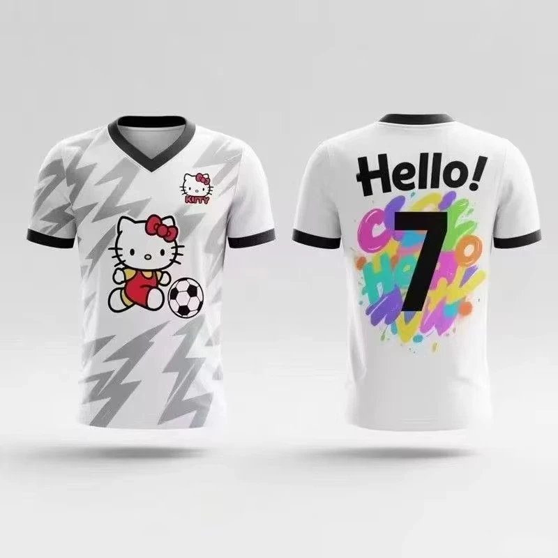 Hello Kitty 2026 Thematisches Fußballtrikot Sportbekleidung Sommer Cool Unisex Fußballtrikot Schnelltrocknendes Sport-T-Shirt Top Fan-Geschenk – Detail 5