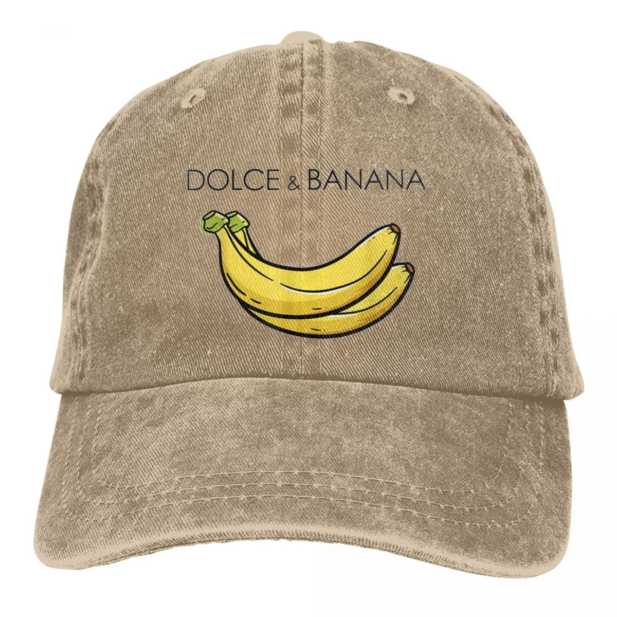 Dolce And Banana Funny Merch Unisex Style Baseball Cap Distressed Denim Washed Hats Cap Casual Outdoor Summer Headwear