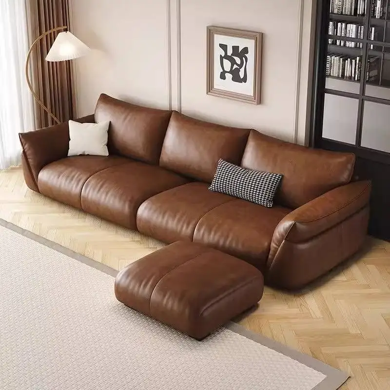 Designer Brown Living Room Sofas Aesthetic Antique Luxury Modern Living Room Sofas Lounge Apartments Divano Soggiorno Furniture