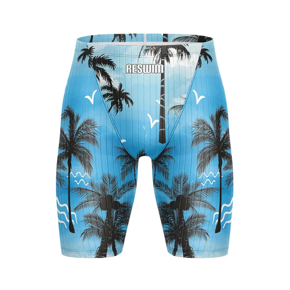 Surf Mens Swim Shorts Beach Trunks Swimming Pants Printing Swimwear Jammer Endurance Athletic Sports Surfing Diving Tight Trunks