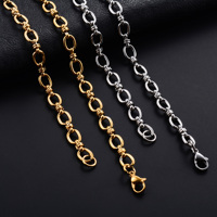 6.5mm Handmade Stainless Steel Link Big Oval Chain Necklace for Women Men Punk Hiphop Boy Chunky Gold Color Choker Metal Jewelry