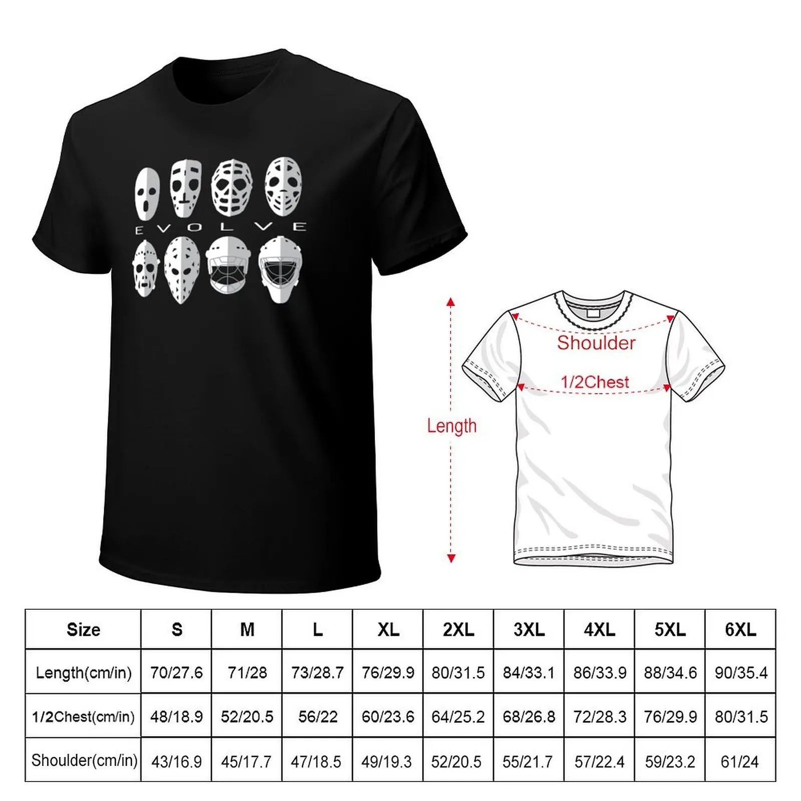 The Evolution of the Goalie Mask T-Shirt Simple Casual Short Sleeve Tee
