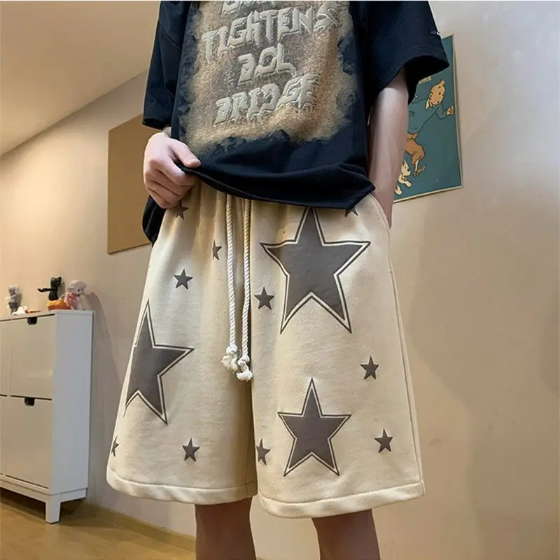 Nieuwe Y2k Star sportshorts voor dames en heren zomermode joggingbroek casual high street oversized basketbalbroek streetwear