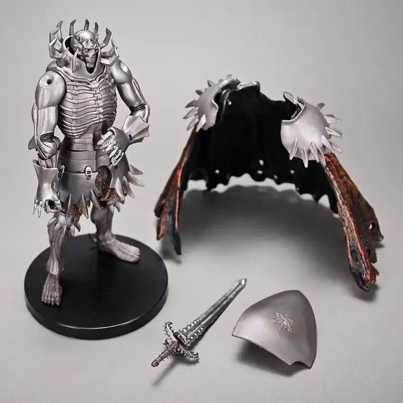 Figura de acción de Anime Berserk Skull Knight, modelo verde plateado, juguete coleccionable, adorno, decoraciones de escritorio, estatua de muñeca, regalos