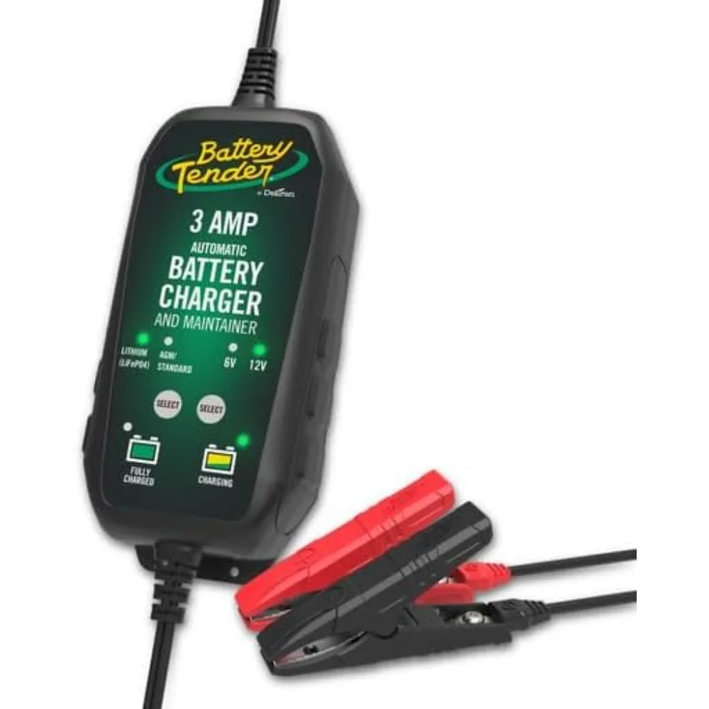 شاحن وصيانة بطارية 3 أمبير - قابل للتحويل للسيارات 12 فولت أو 6 فولت أوتوماتيكي ذكي للسيارات وسيارات الدفع الرباعي والشاحنات -