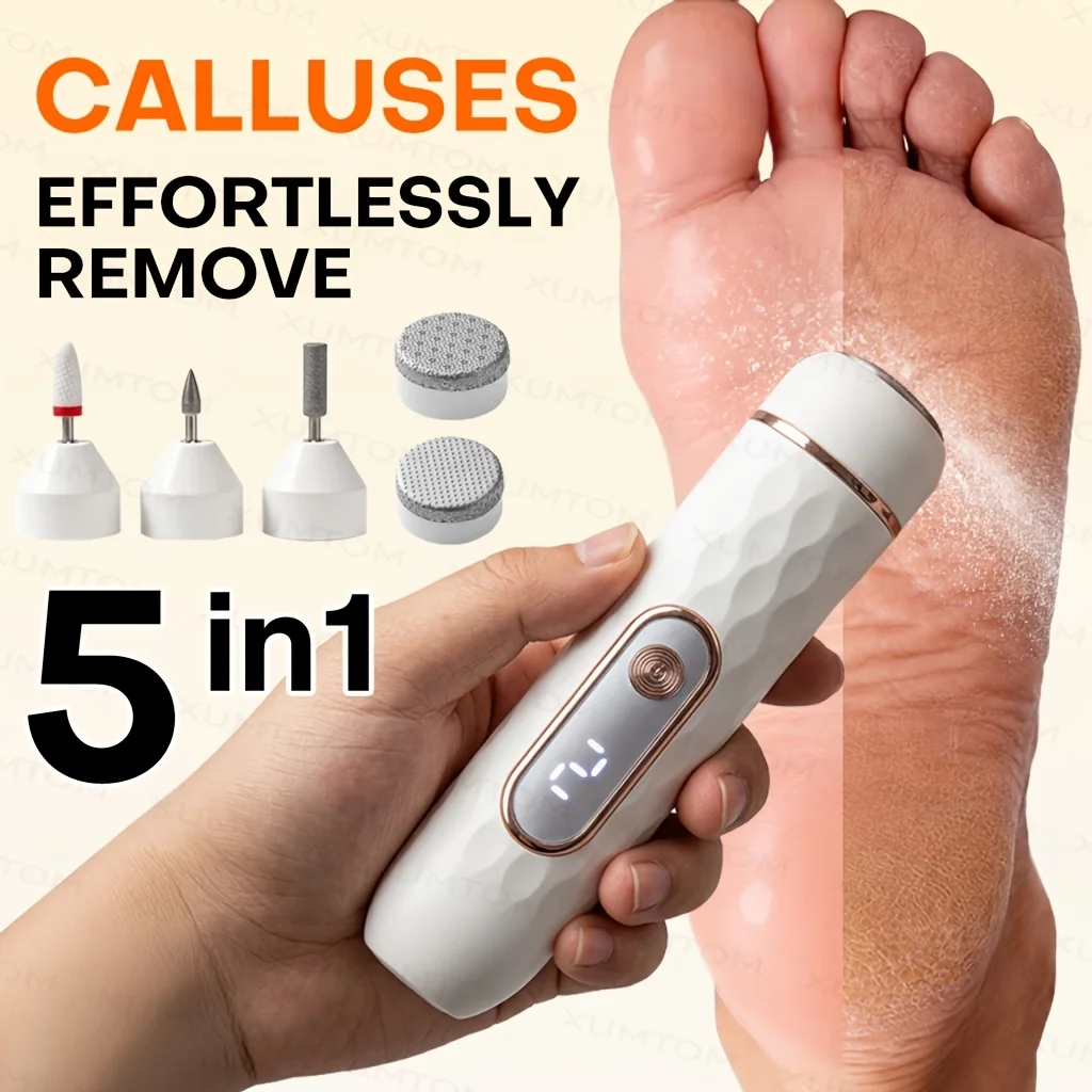 

2026 New Electric Foot File Callus Remover USB Rechargeable Interchangeable Heads for Hard Cracked Skin Men Women